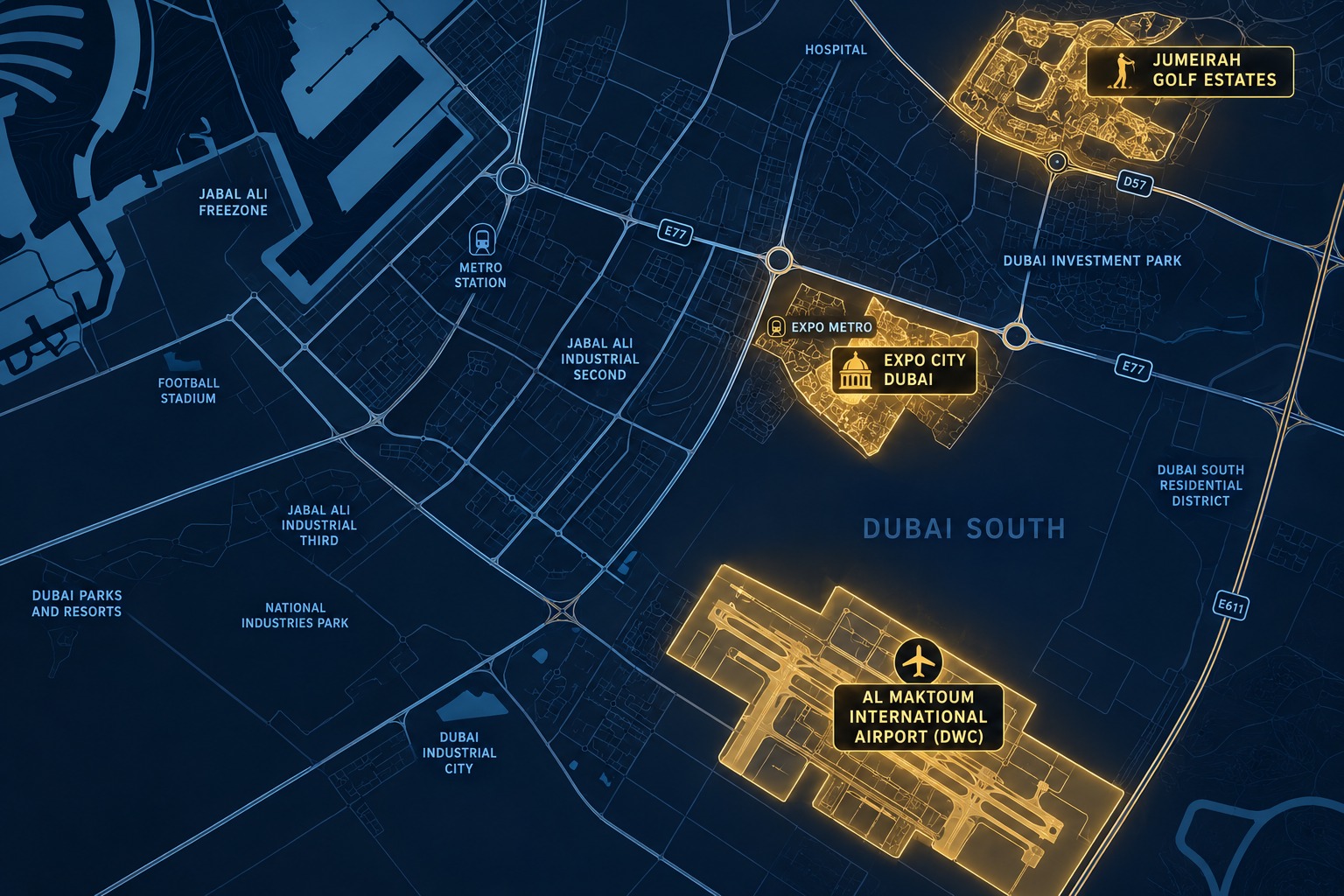Dubai South Infrastructure Map